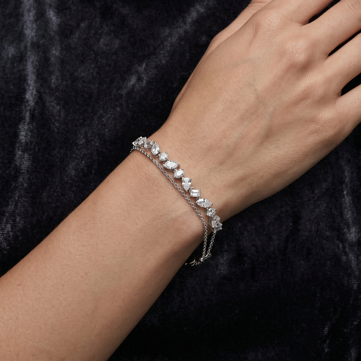 Mixed Cut Diamond Chain Bracelet
