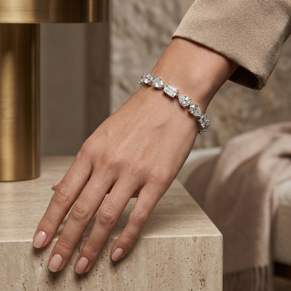 Oval Statement Tennis Bracelet — lifestyle