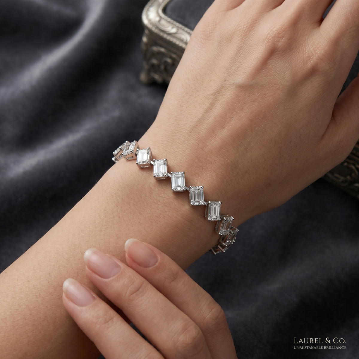 Emerald Solitaire Bracelet — lifestyle