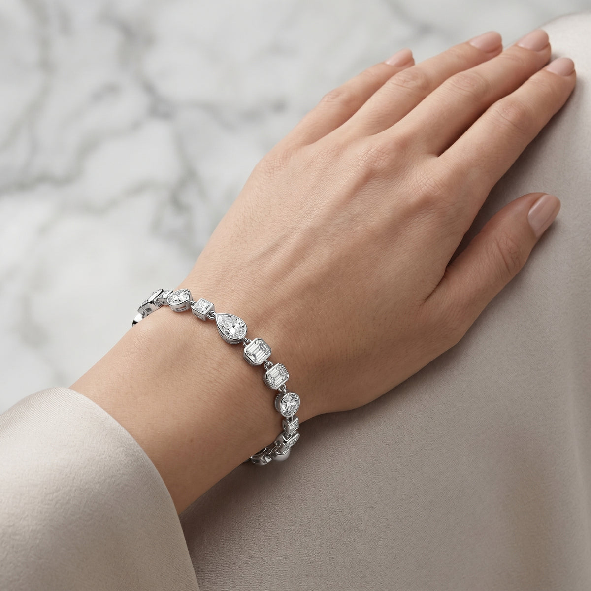 Mixed Cut Bezel Diamond Bracelet