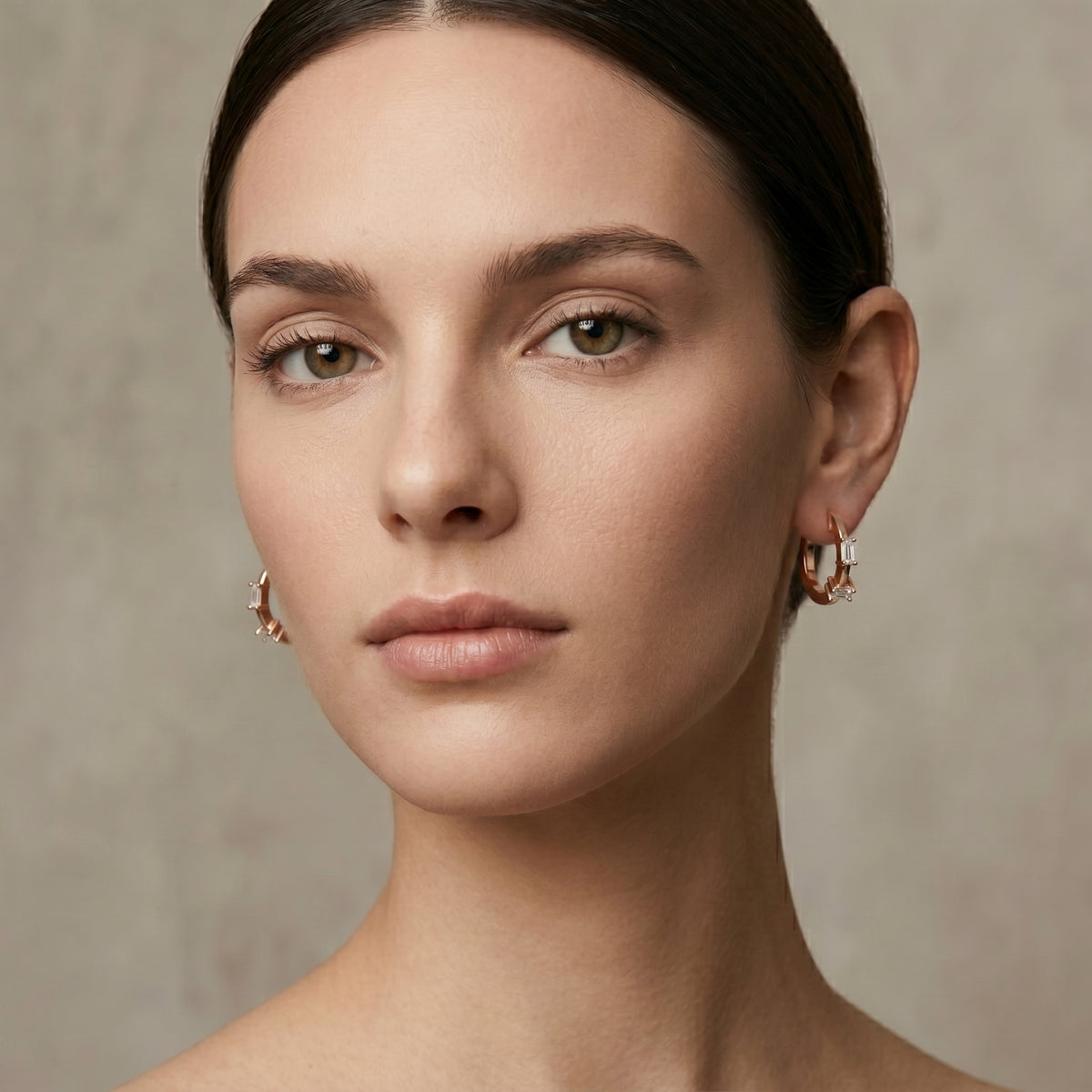 Baguette Diamond Huggie Earrings
