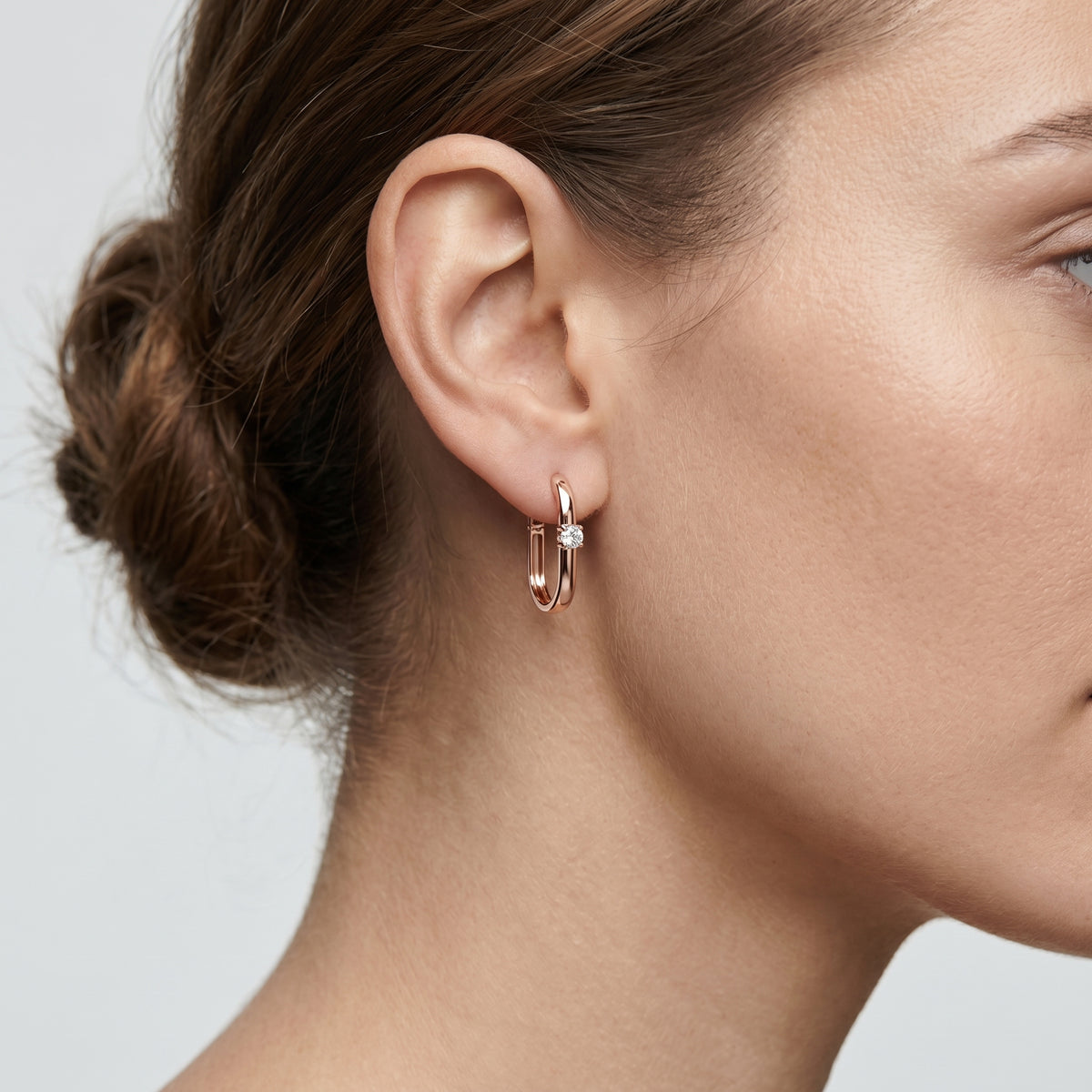 Solitaire Diamond Huggie Earrings