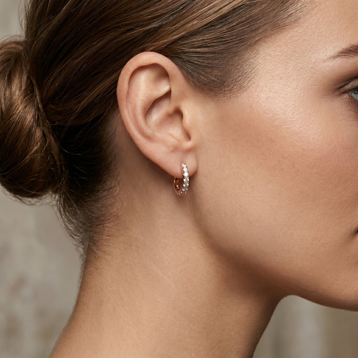 Princess Cut Diamond Huggie Earrings