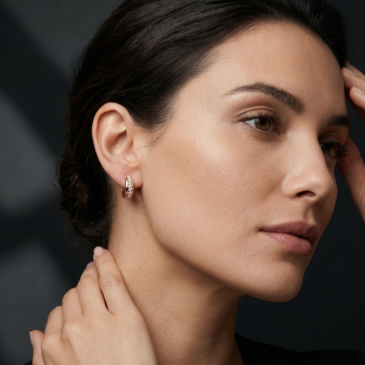 Classic Pave Diamond Hoop Earrings