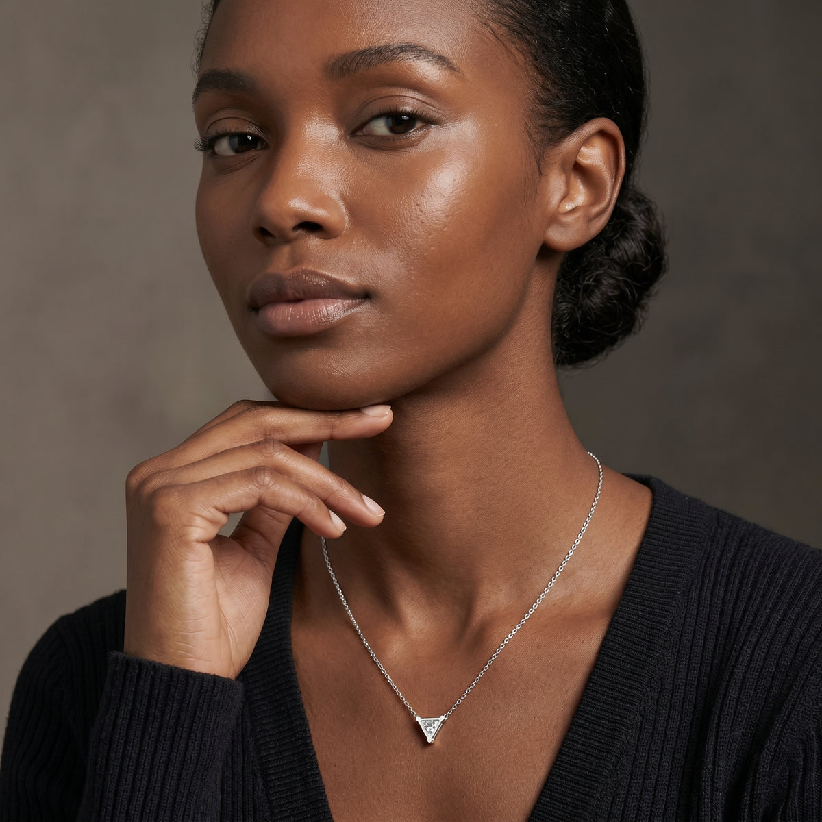 Trillion Diamond Solitaire Necklace