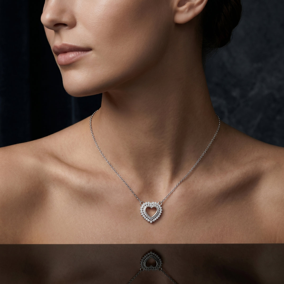 Heart Halo Diamond Pendant