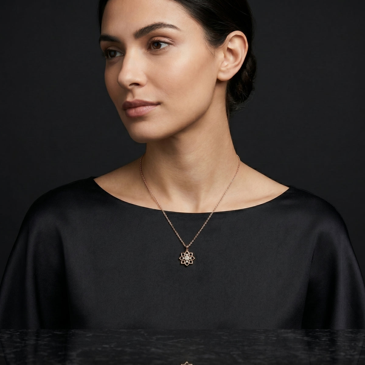Open Bloom Diamond Pendant