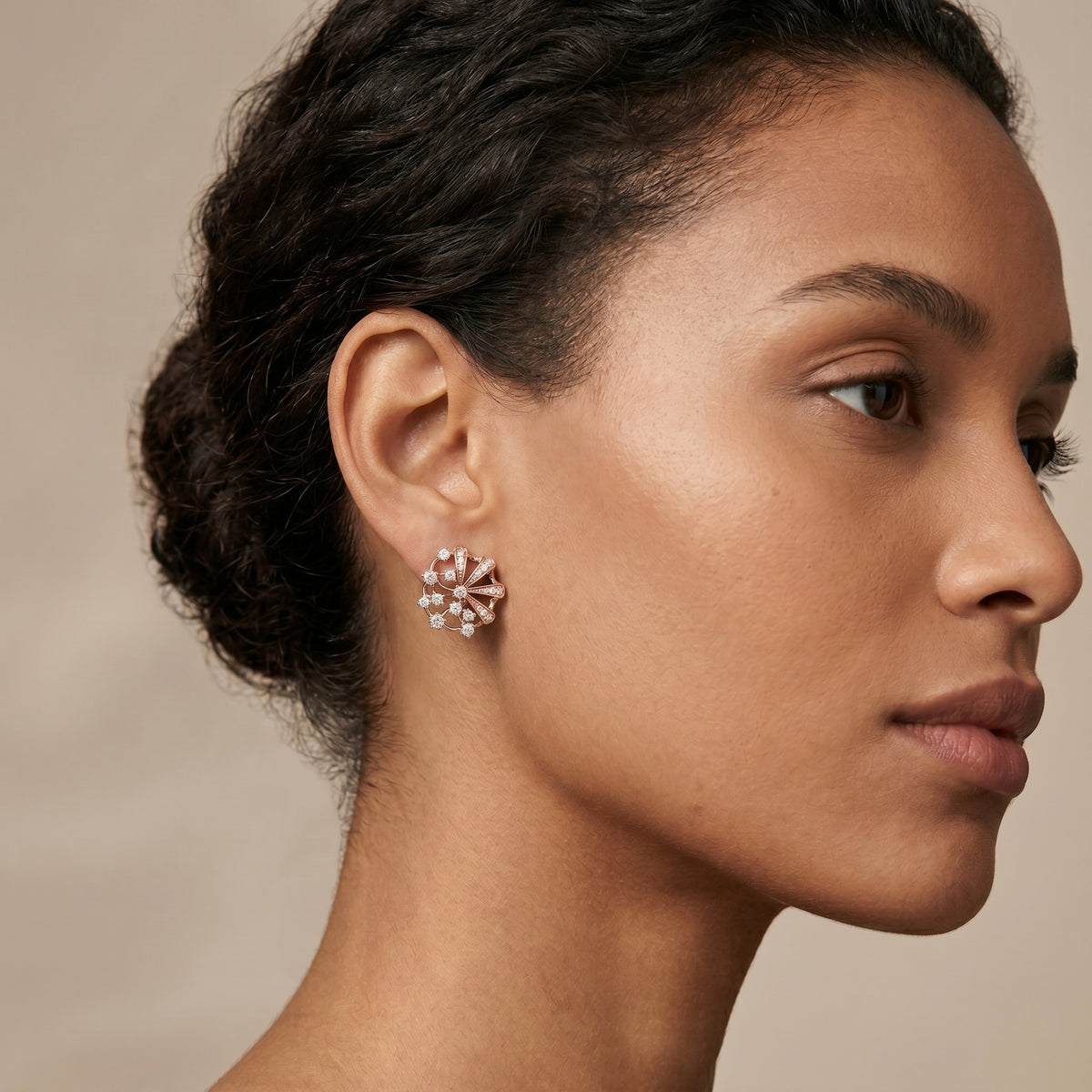 Fan Burst Diamond Earrings