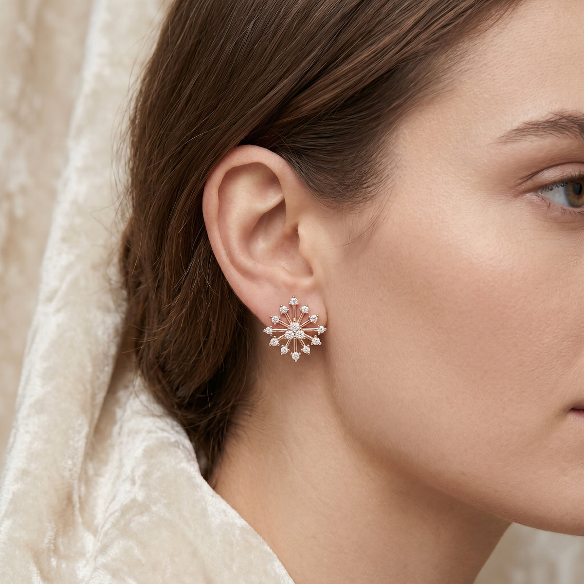 Starburst Cluster Diamond Earrings