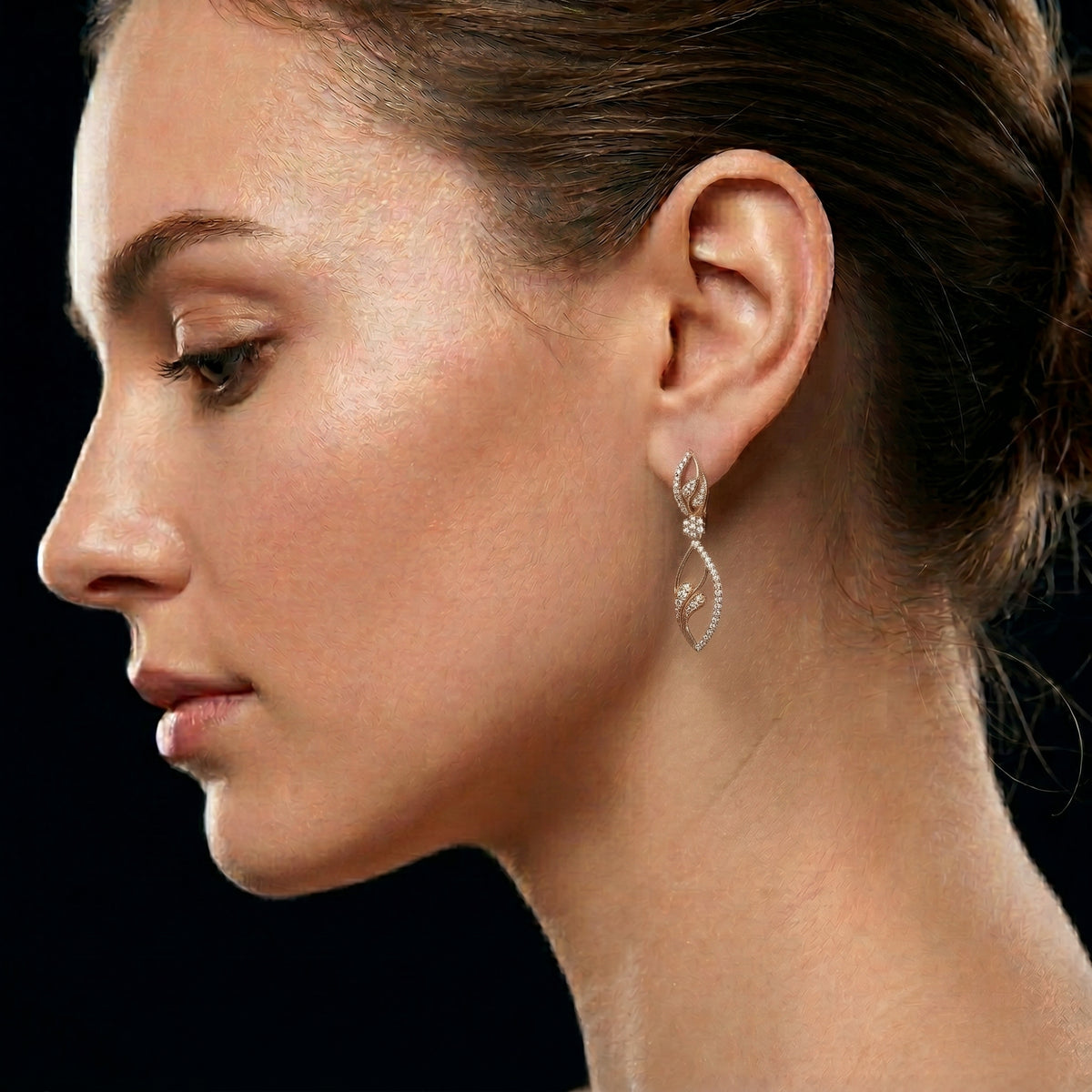 Botanical Vine Diamond Drop Earrings