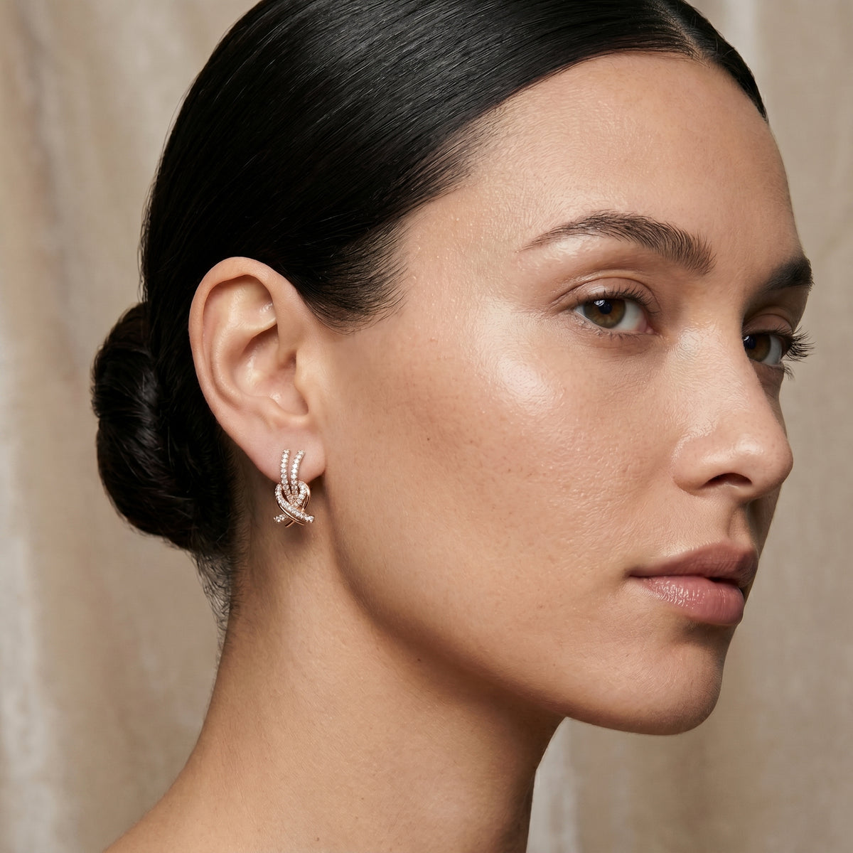Twisted Ribbon Diamond Earrings