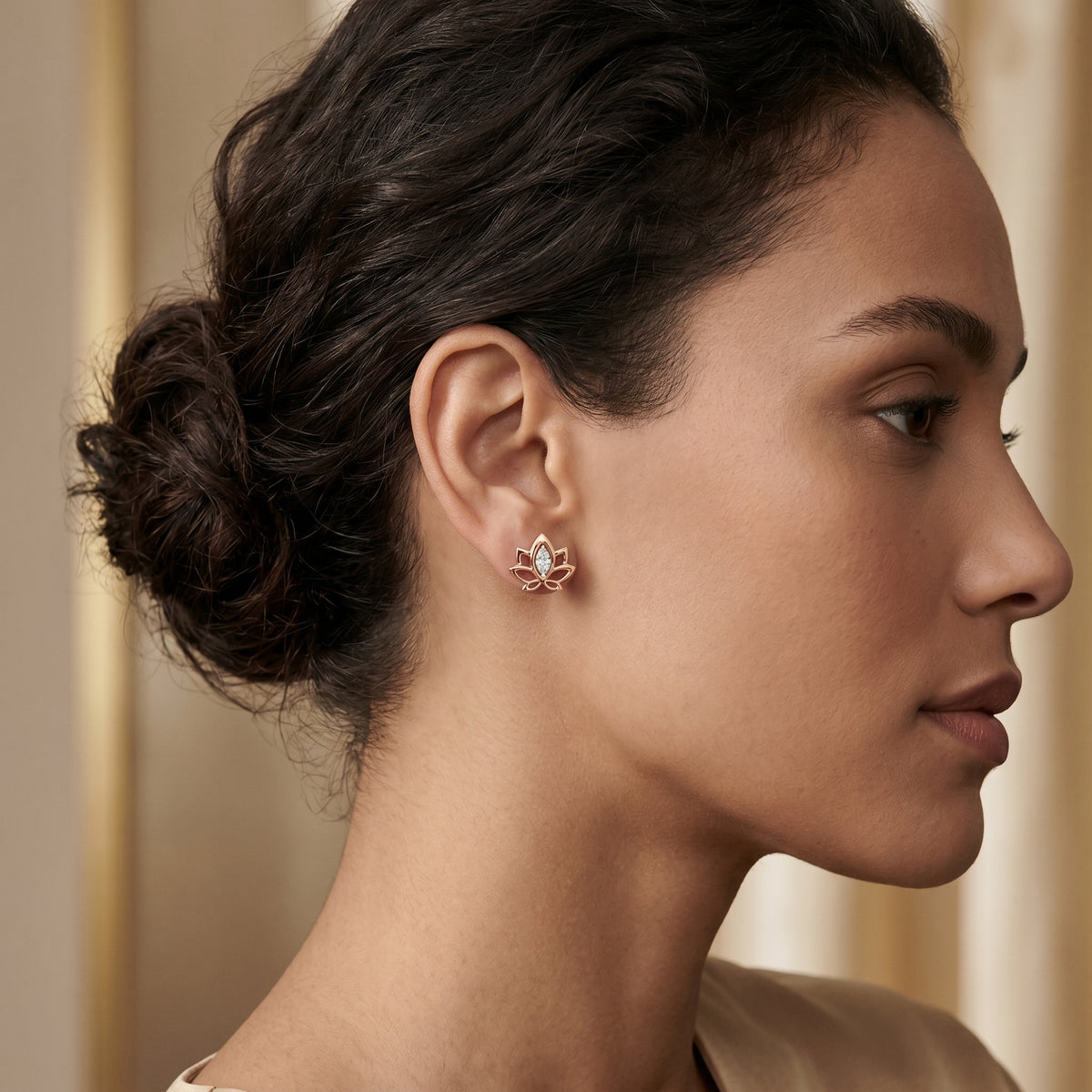 Marquise Petal Diamond Stud Earrings