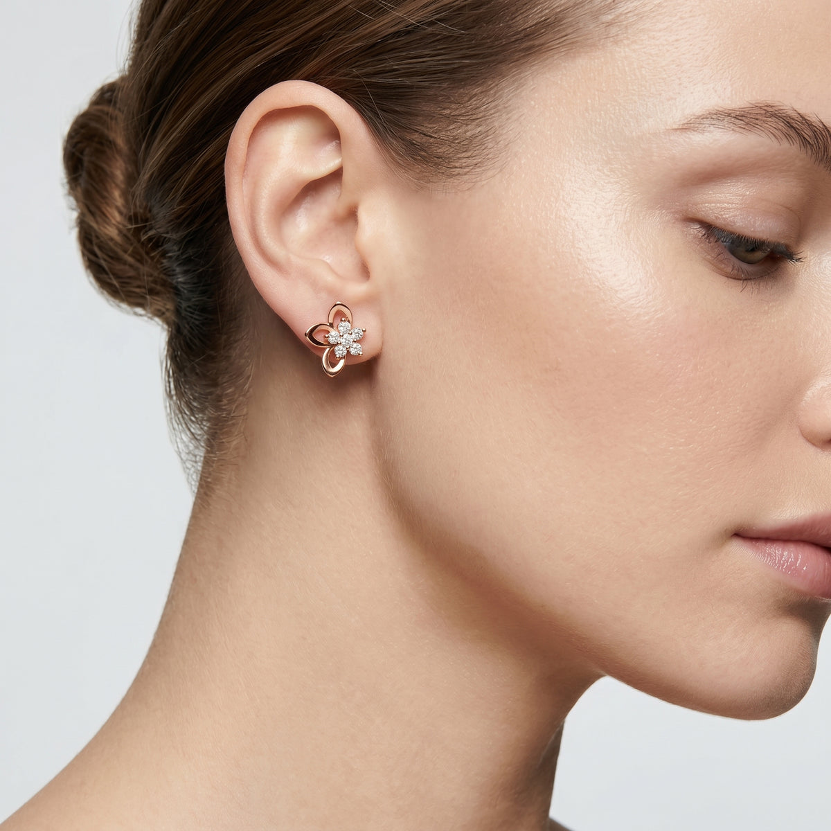 Blossom Cluster Diamond Stud Earrings