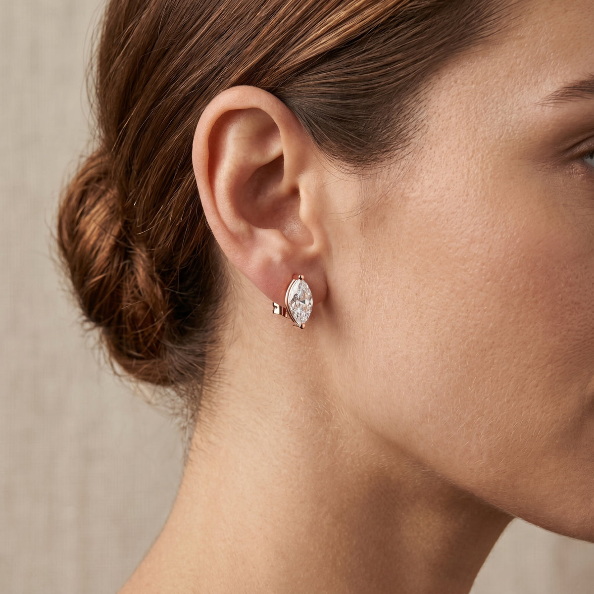 Marquise Solitaire Prong Stud Earrings