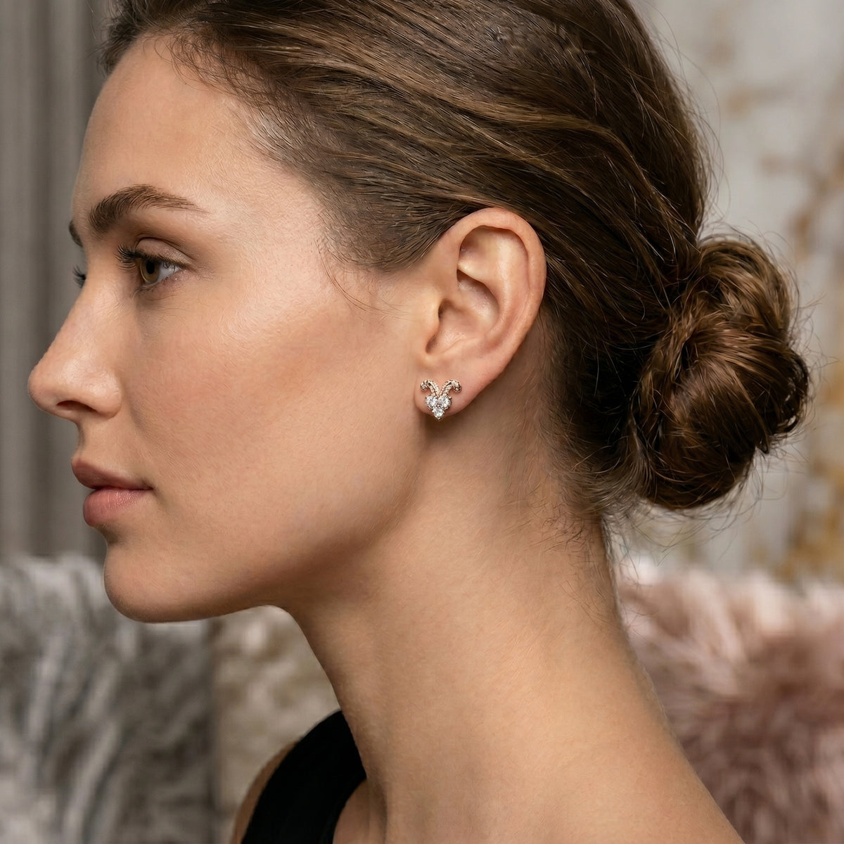 Tulip Trio Diamond Stud Earrings