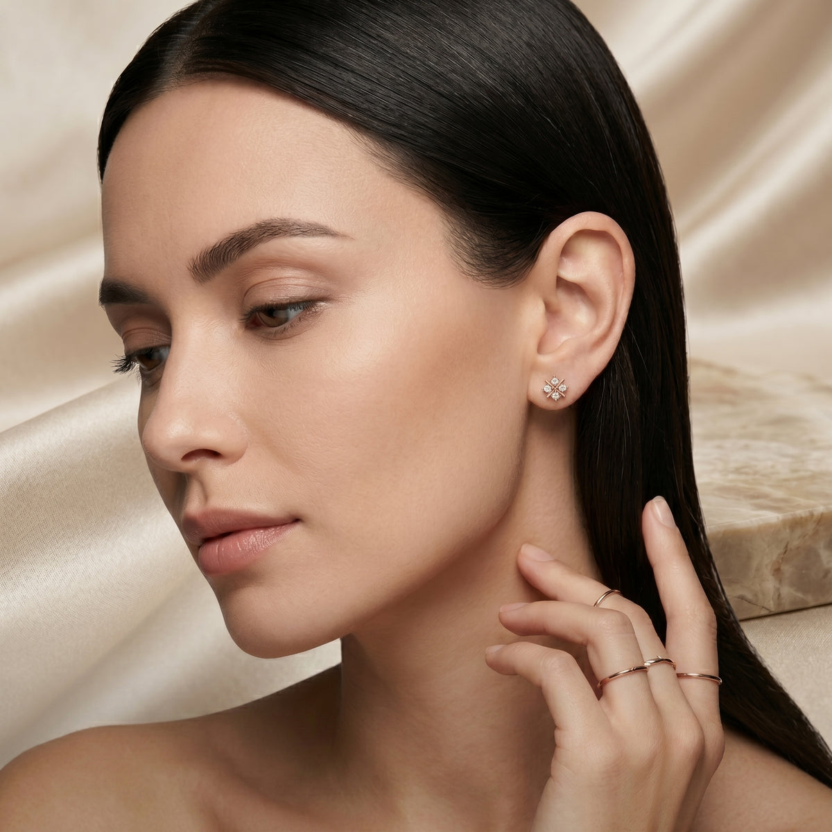 Crisscross Diamond Stud Earrings