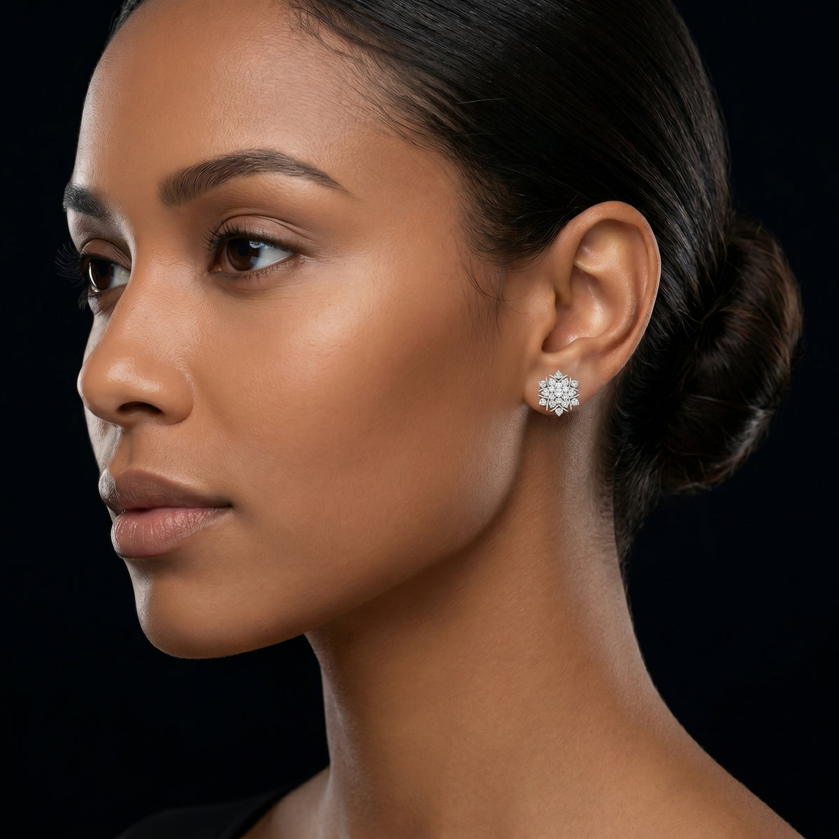 Diamond Floret Stud Earrings
