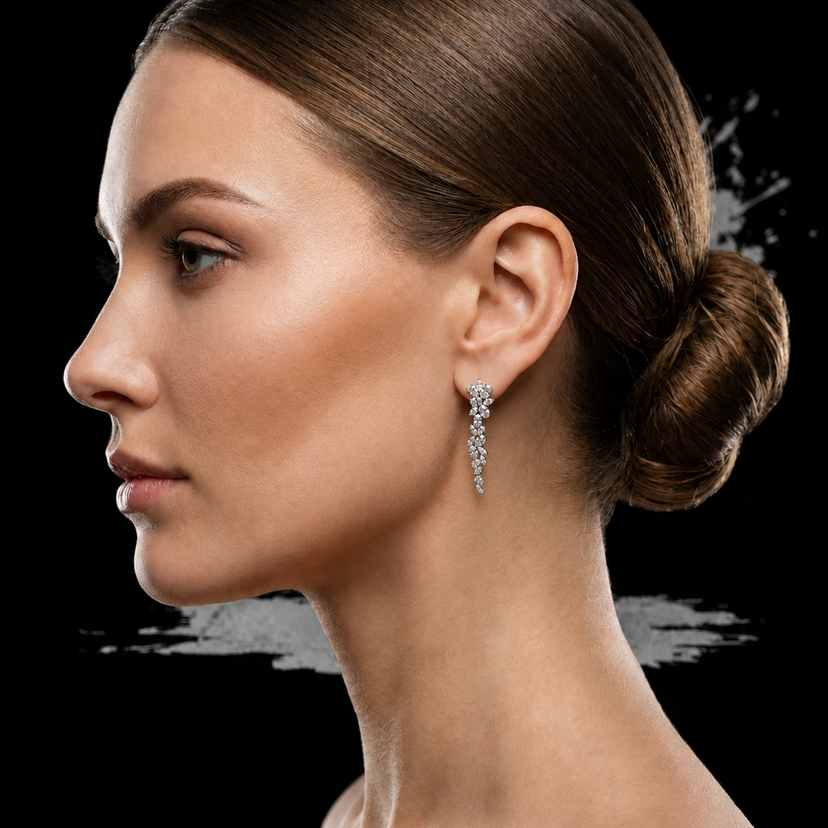 Marquise Vine Cascade Diamond Drop Earrings