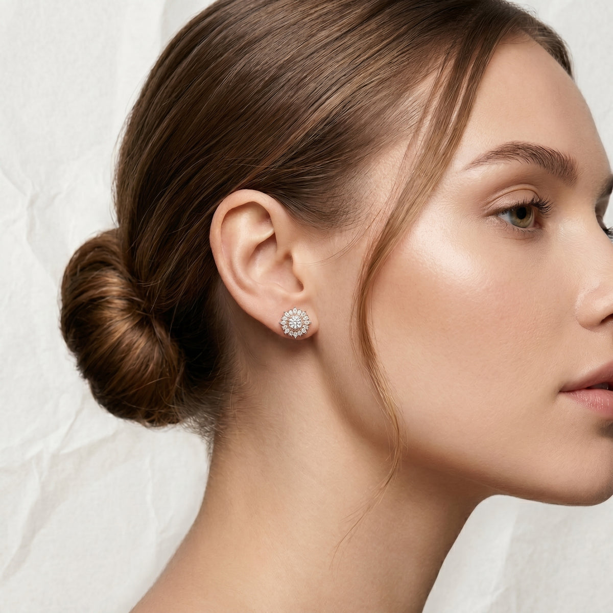 Emerald Cut Linear Diamond Stud Earrings — lifestyle