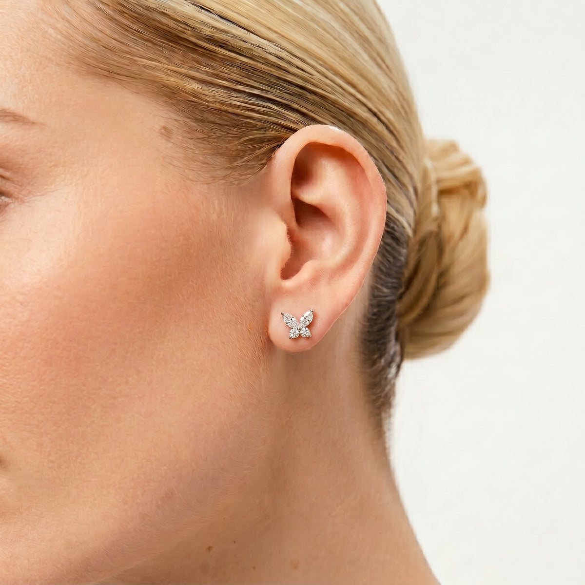 Marquise Butterfly Diamond Stud Earrings