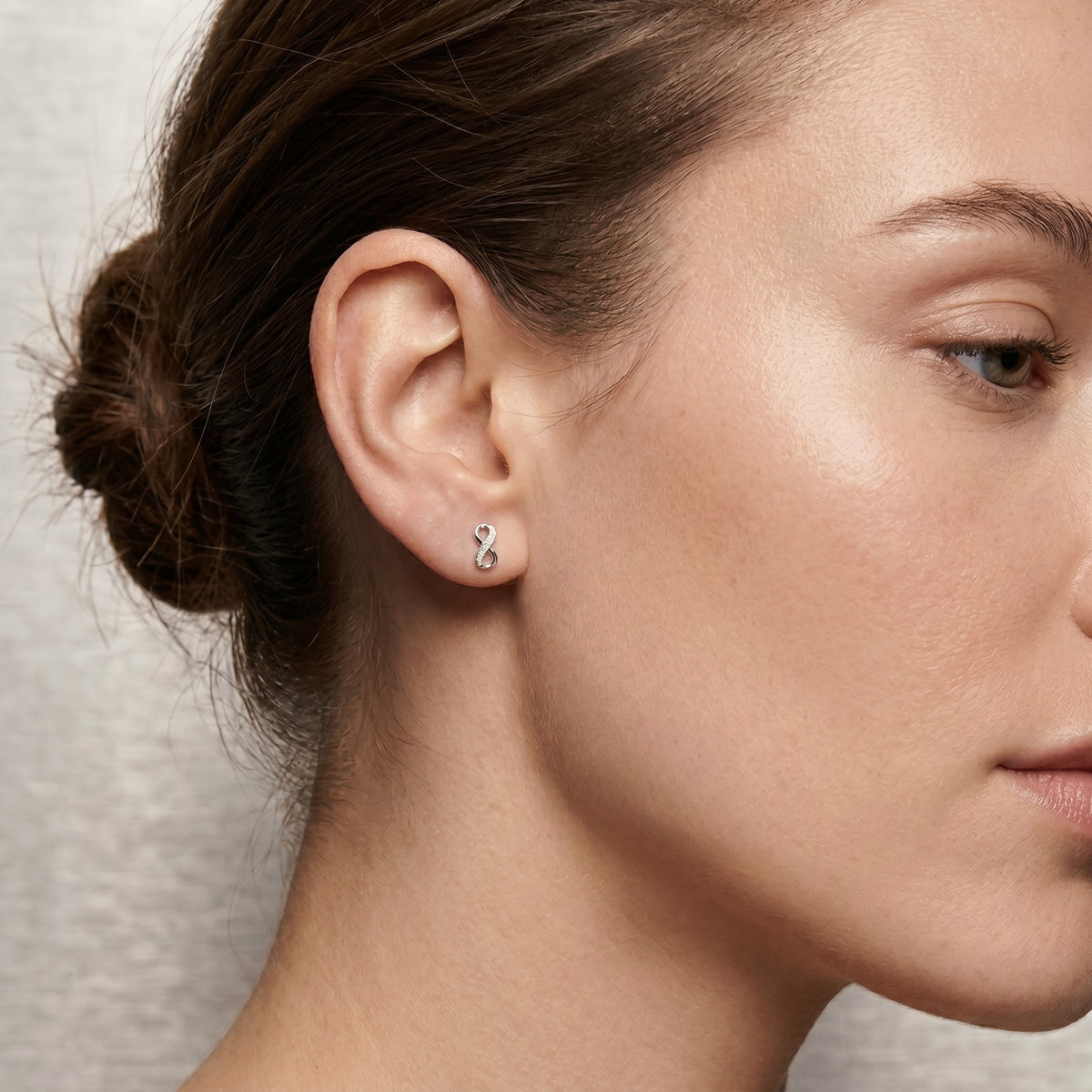 Infinity Pave Diamond Drop Stud Earrings