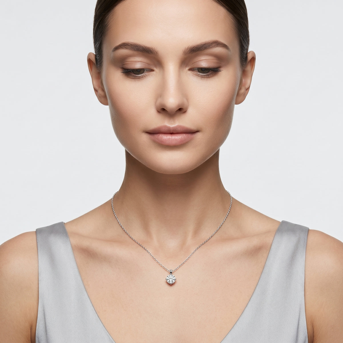 Six-Prong Round Solitaire Diamond Pendant