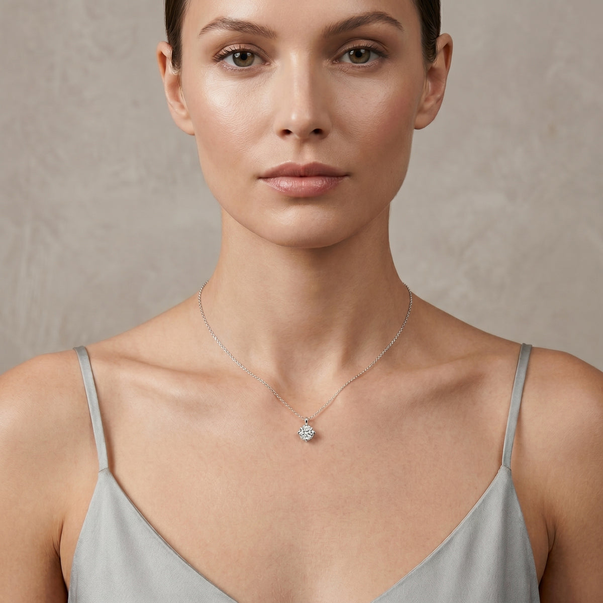 Cushion Cut Solitaire Diamond Pendant