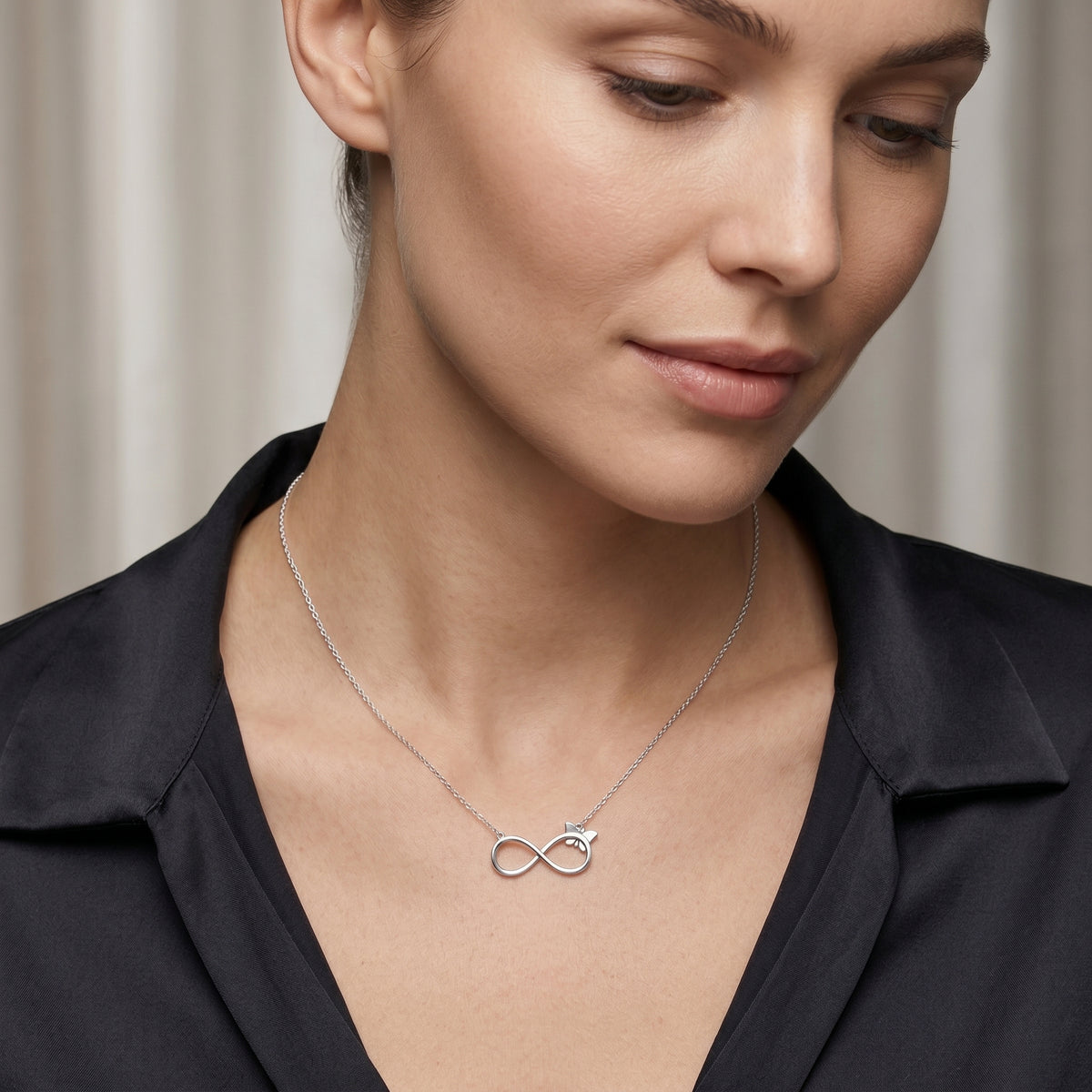 Butterfly Infinity Diamond Necklace