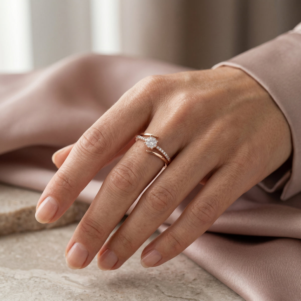 Bypass Cluster Bloom Diamond Ring