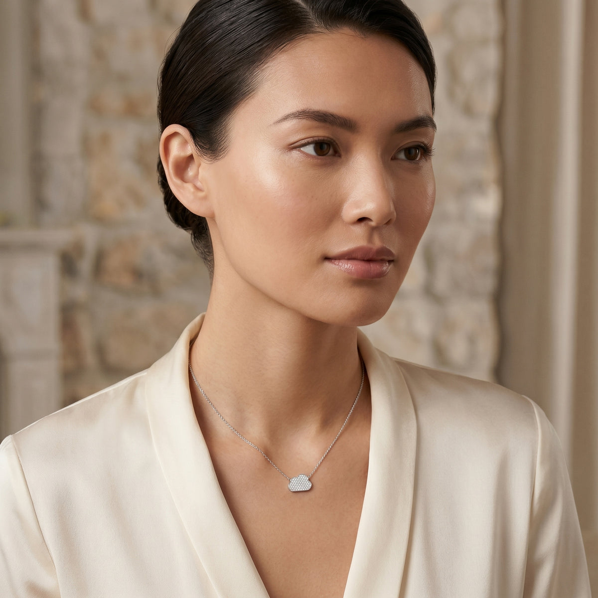 Pave Cloud Diamond Necklace