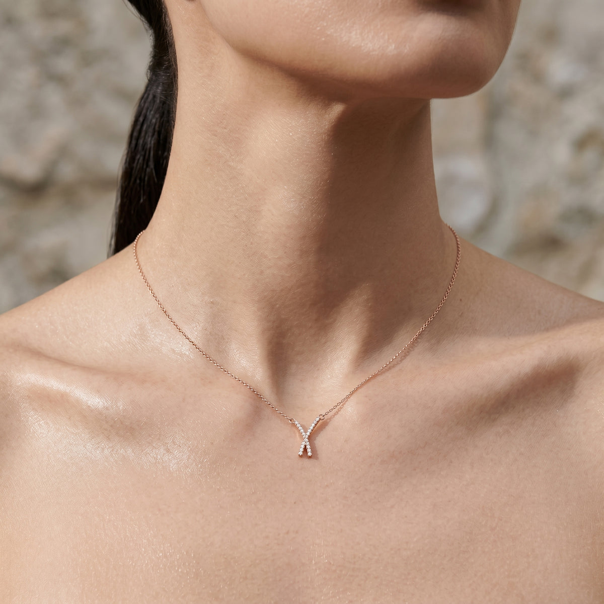 Pave Crossover Y-Drop Diamond Necklace