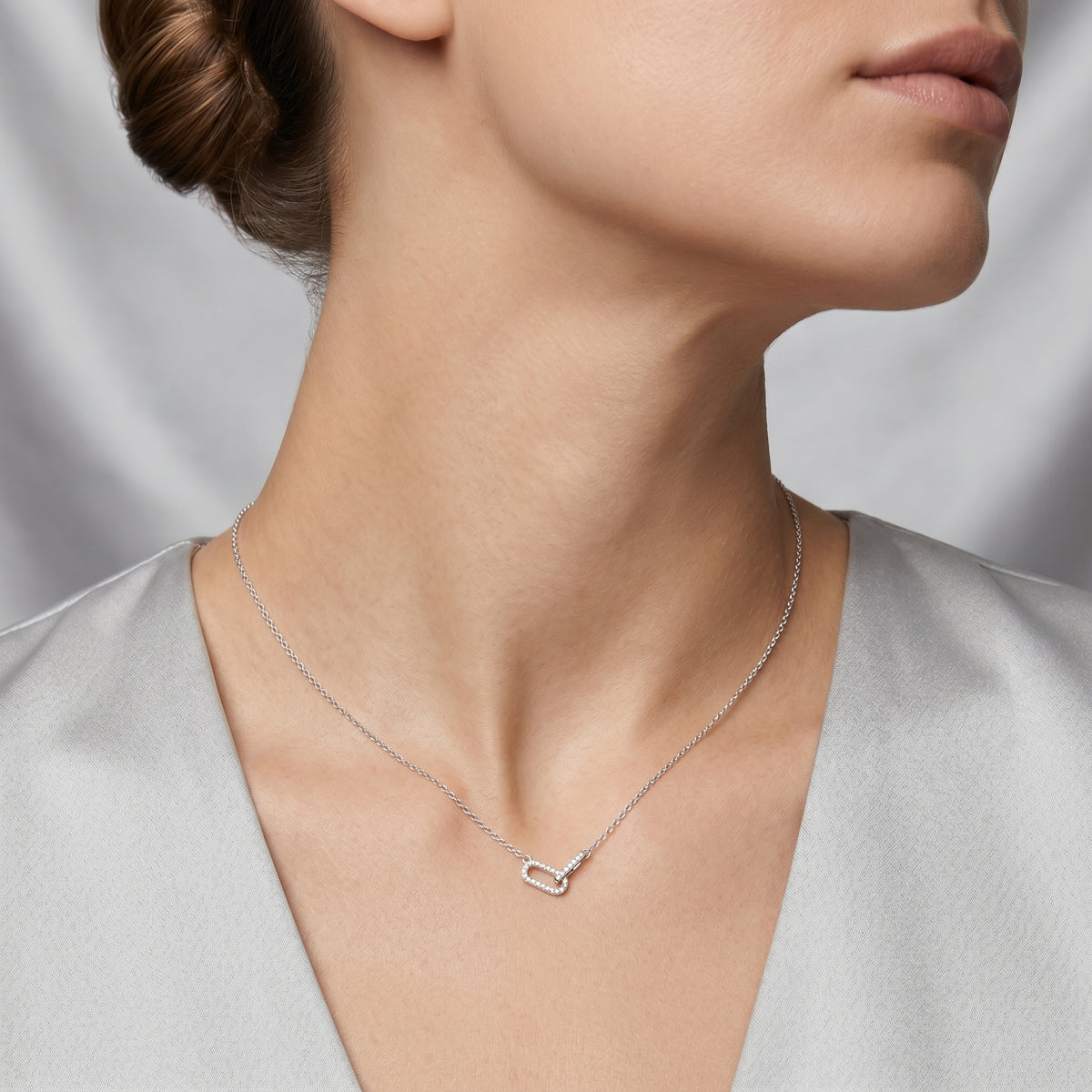 Interlocking Pave Link Diamond Necklace