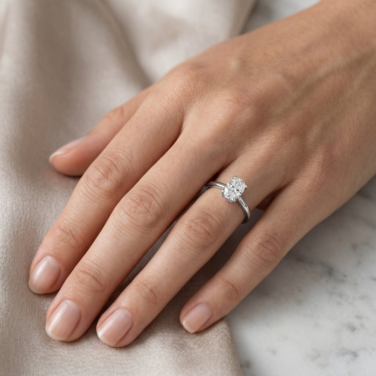 Oval Diamond Solitaire Engagement Ring