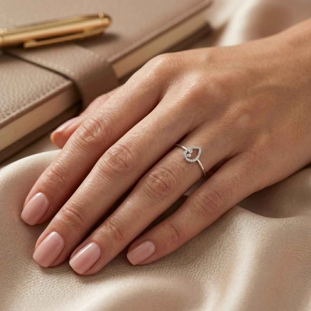 Frosted Halo Diamond Ring