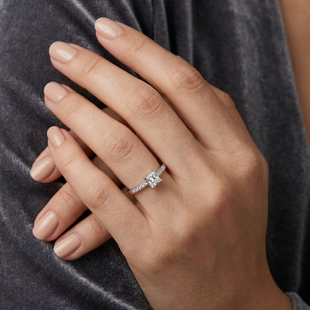 Princess Cut Diamond Channel Set Engagement Ring