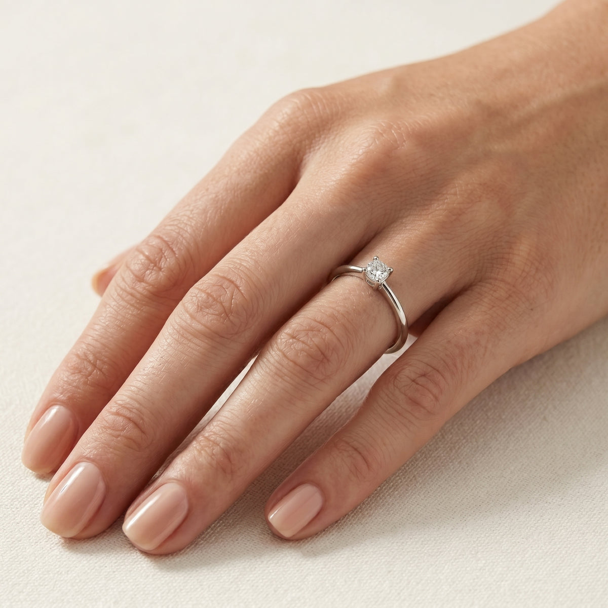 Cushion Cut Solitaire Engagement Ring in 18K Gold
