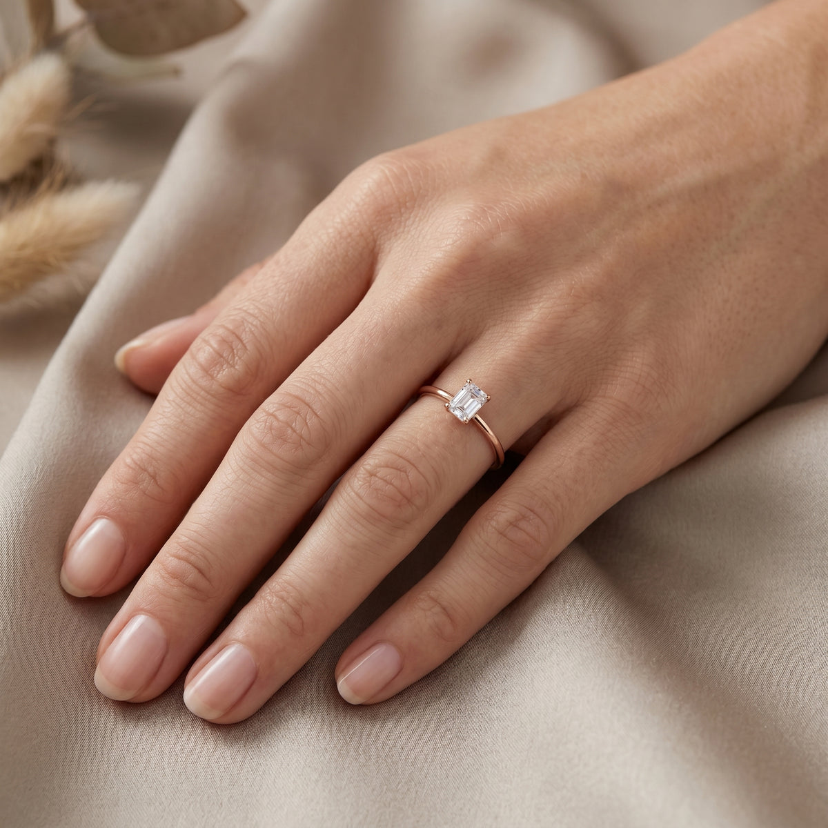 Classic Emerald Cut Solitaire Diamond Ring