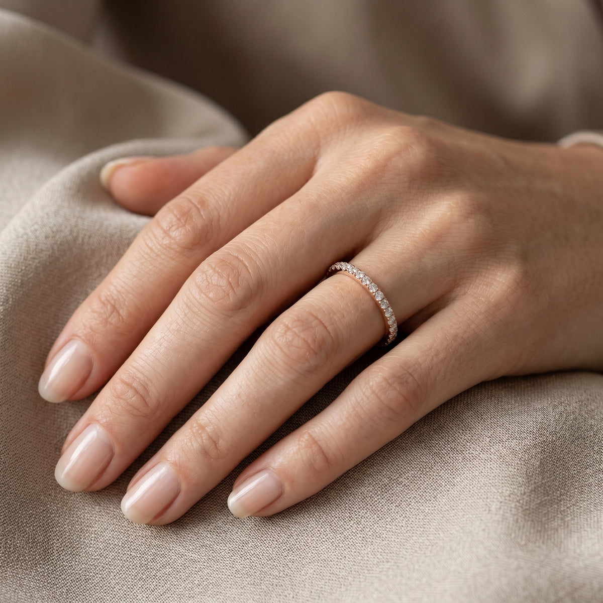 Round Diamond Eternity Band — lifestyle
