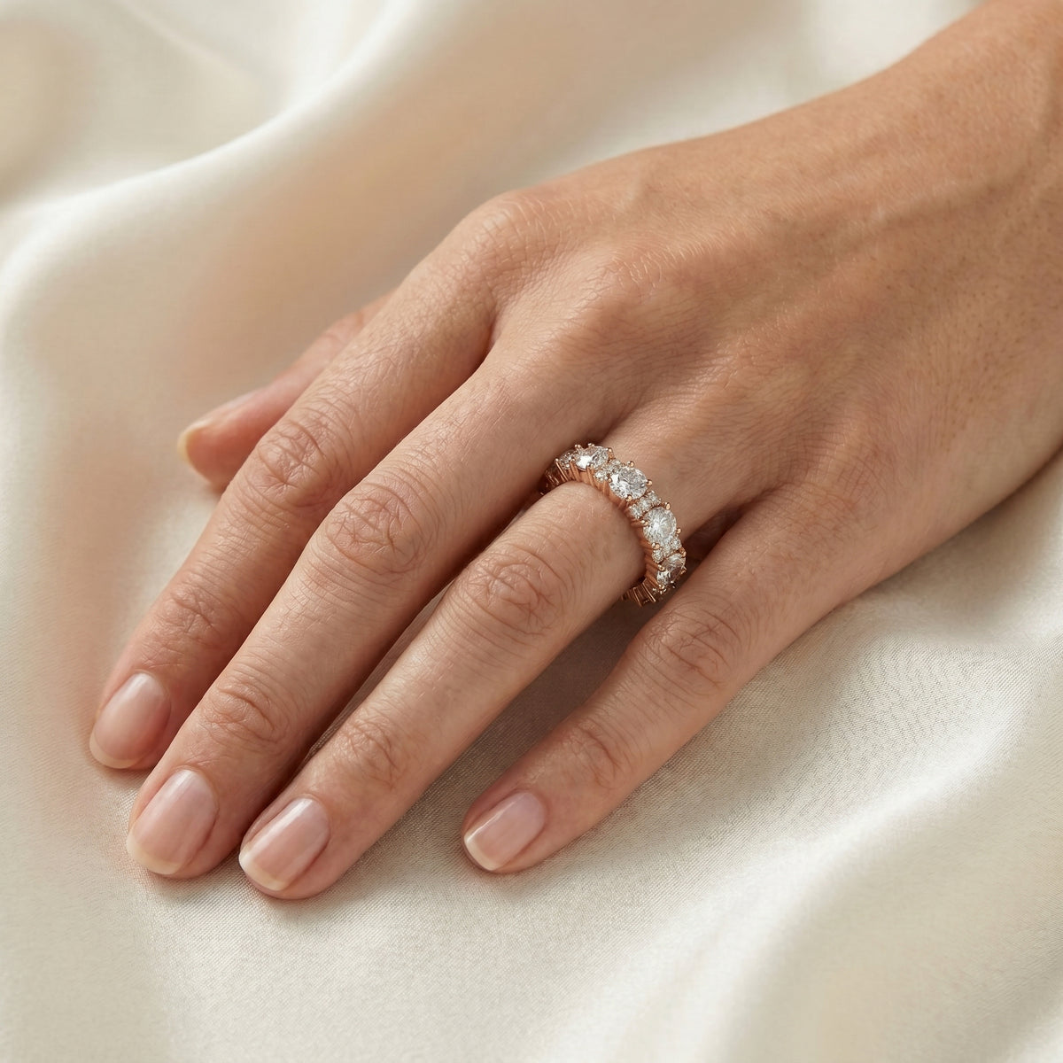 Round Diamond Eternity Band — lifestyle
