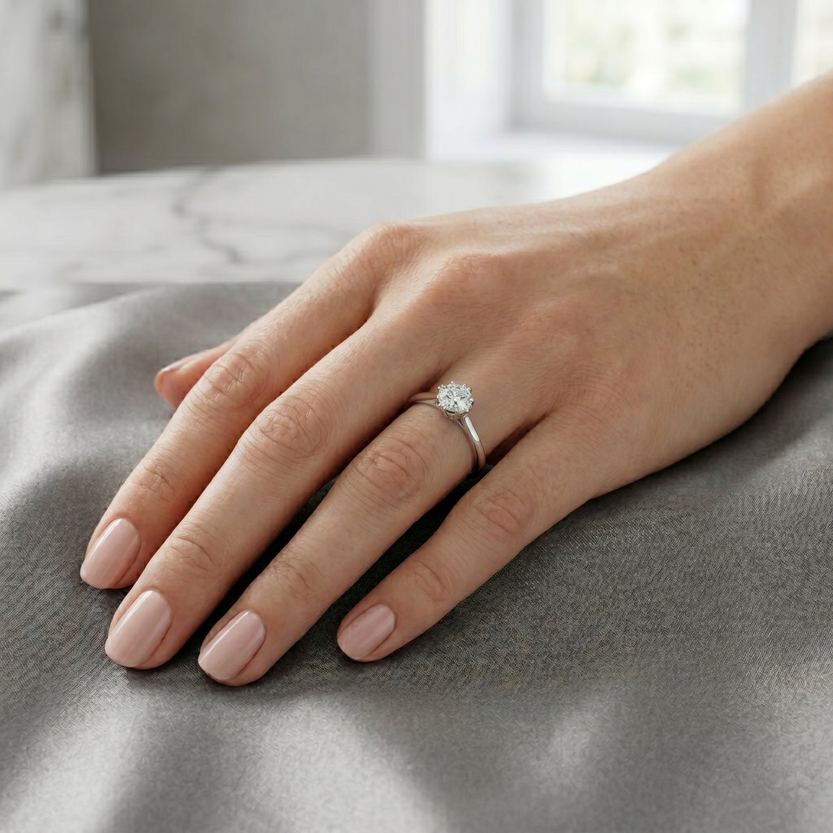 Round Diamond Vintage Solitaire Engagement Ring