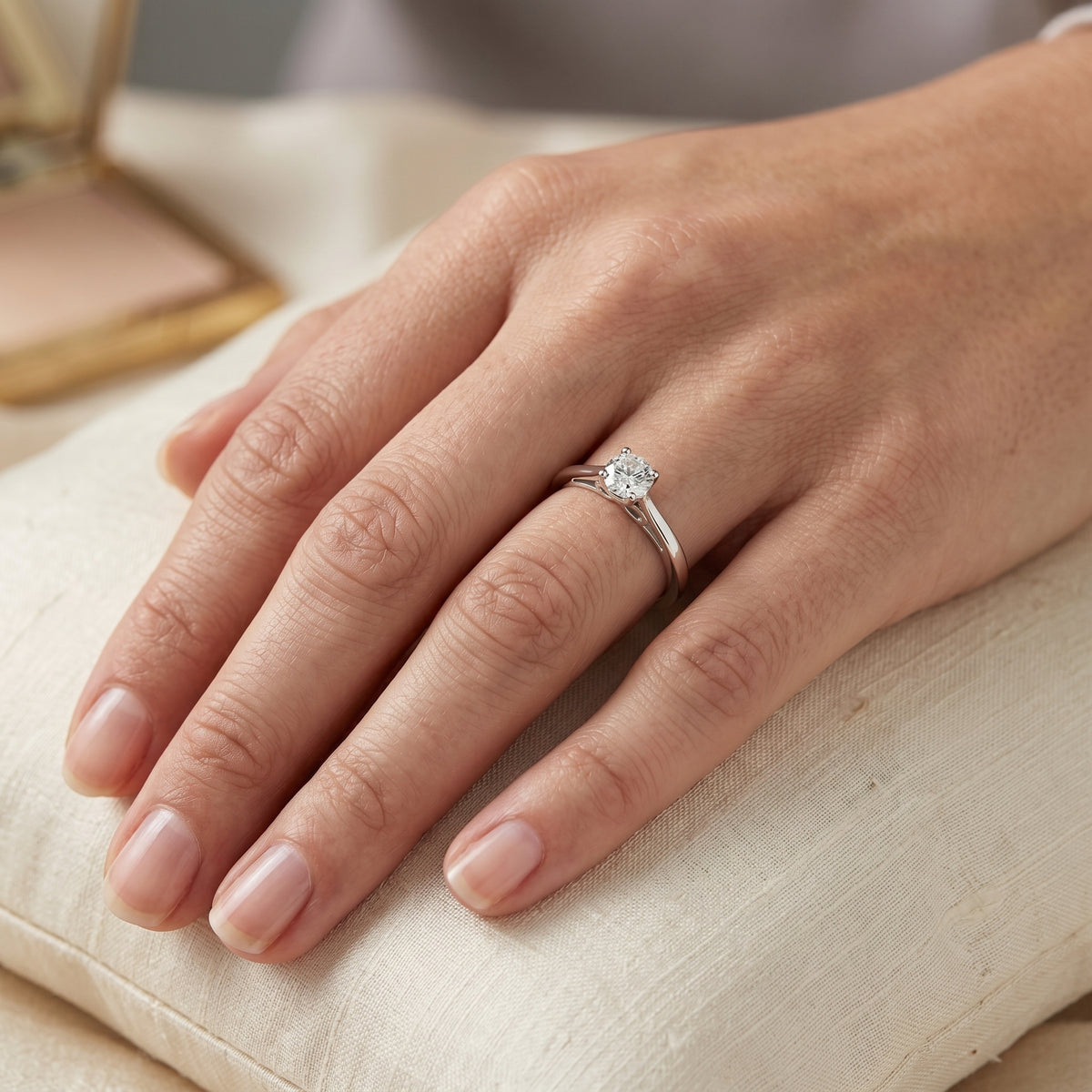 Round Diamond Six Prong Solitaire Engagement Ring