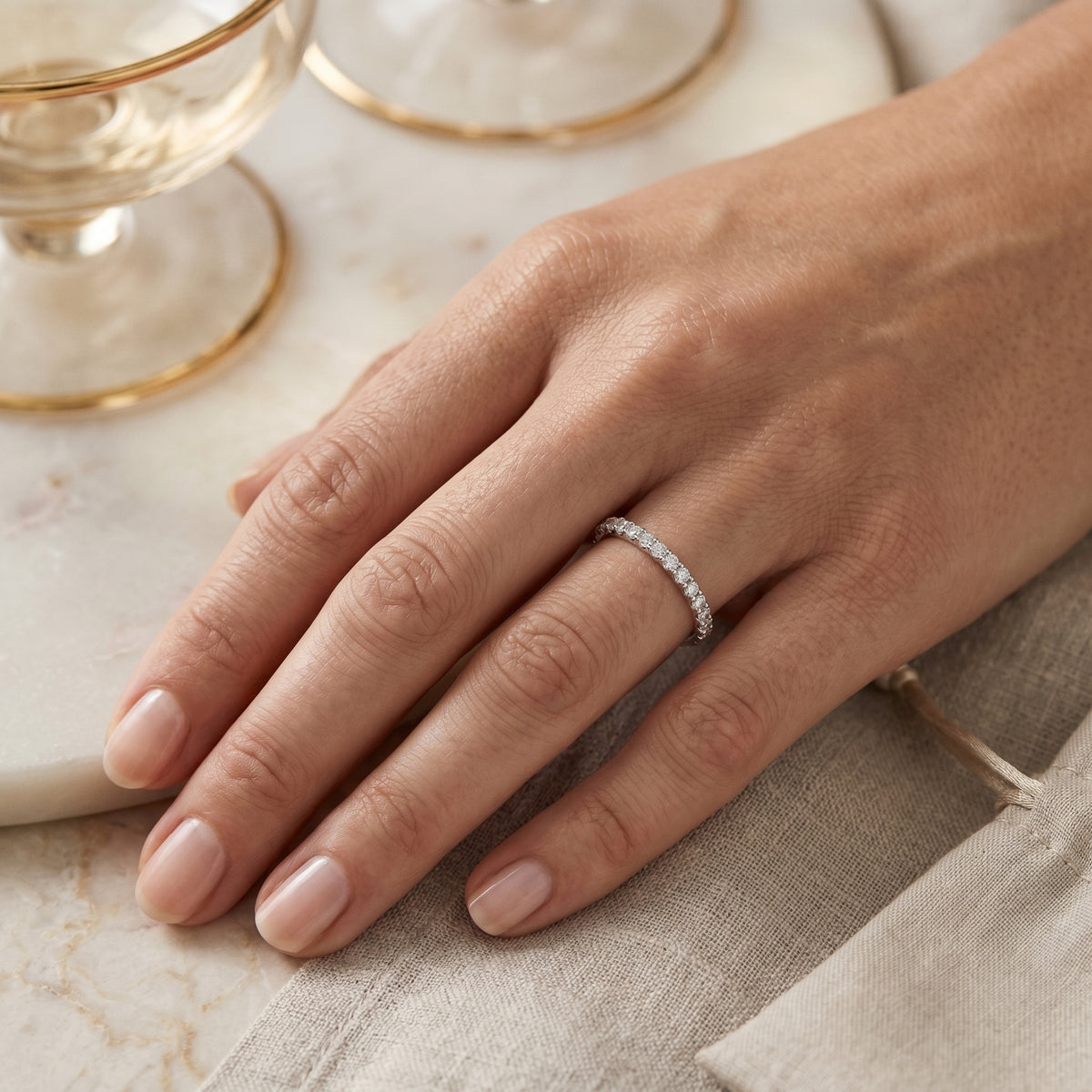 Classic Diamond Eternity Band — lifestyle