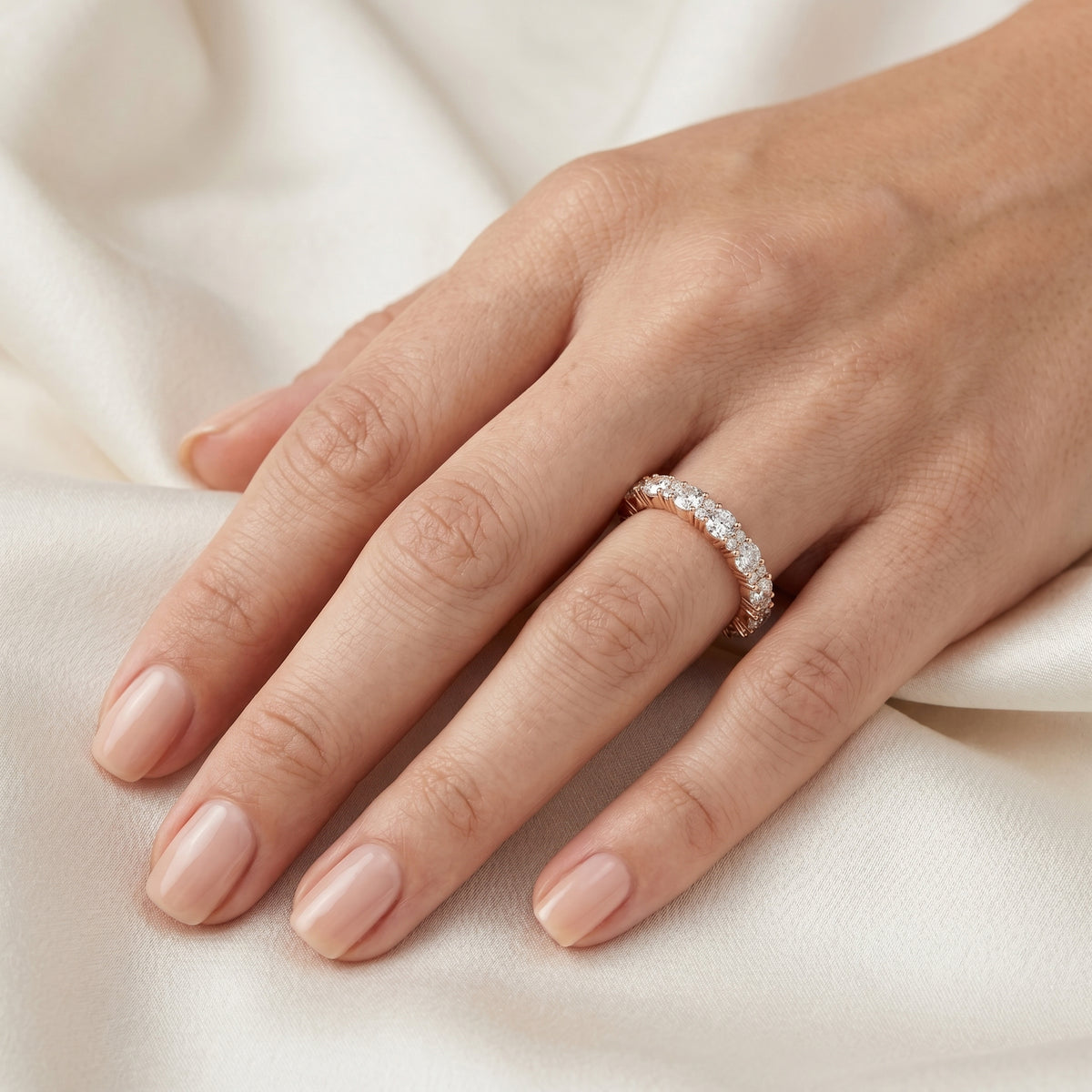 Round Diamond Eternity Band — lifestyle