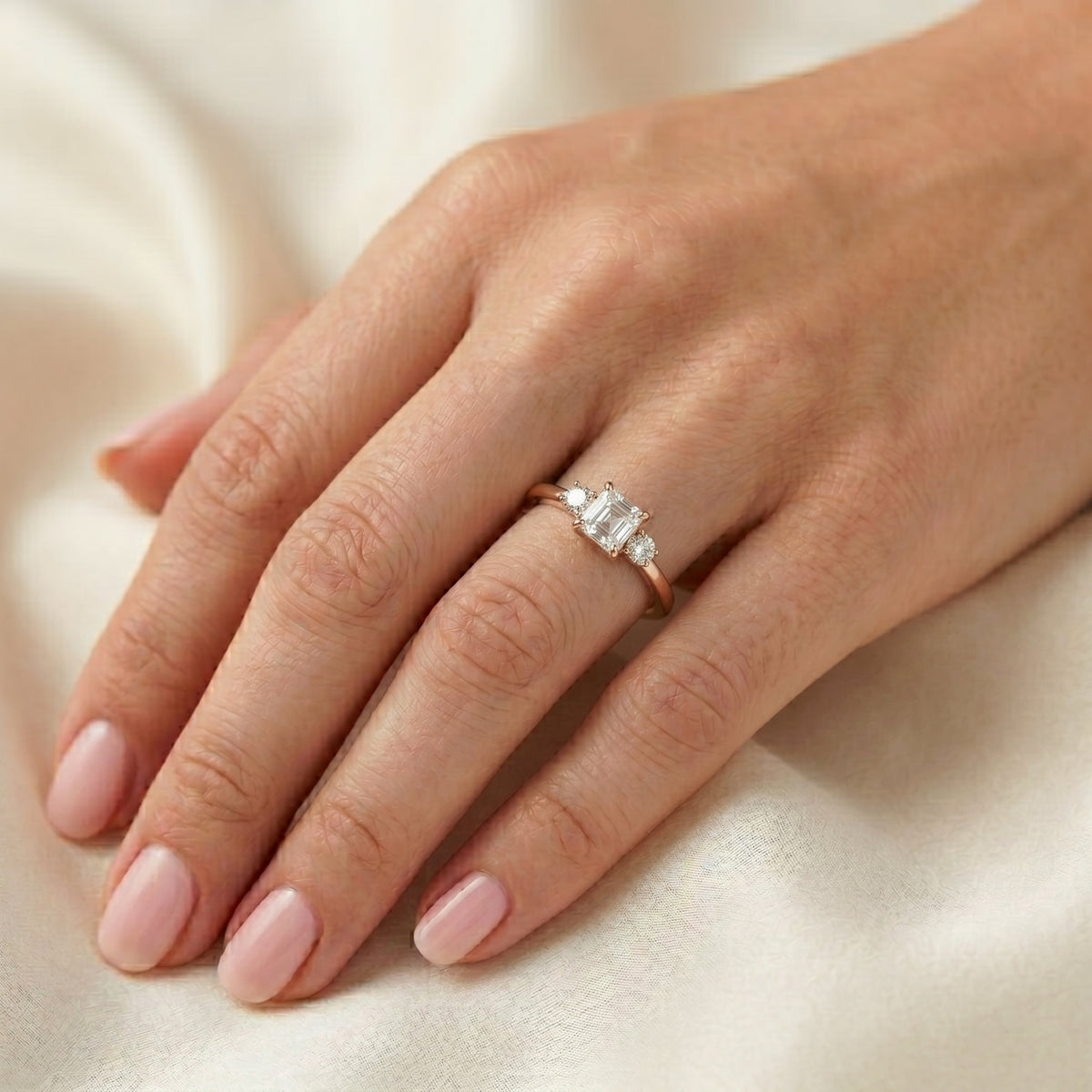 Sublime Bezel Set Diamond Engagement Ring — lifestyle