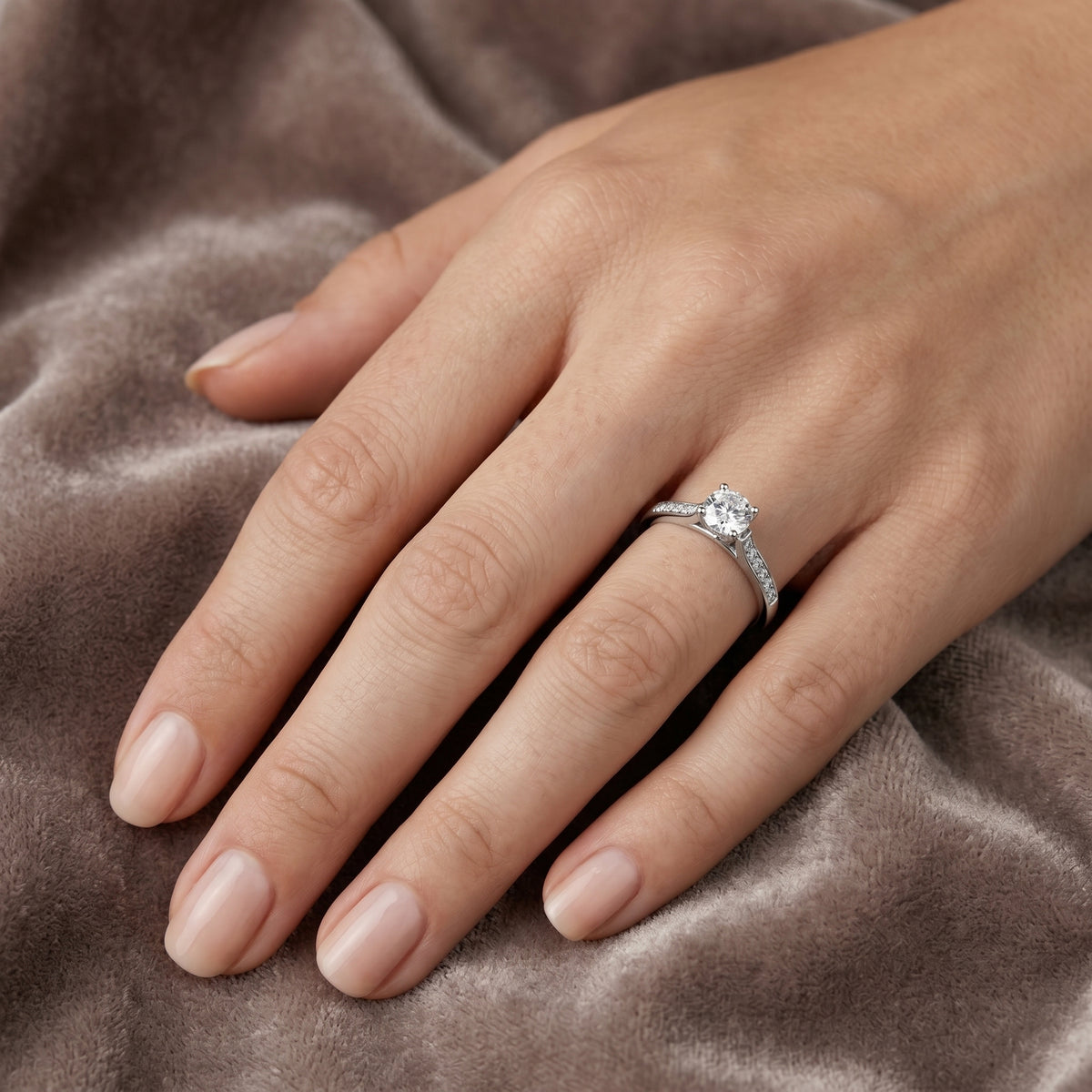 Towering Milgrain Diamond Engagement Ring — lifestyle