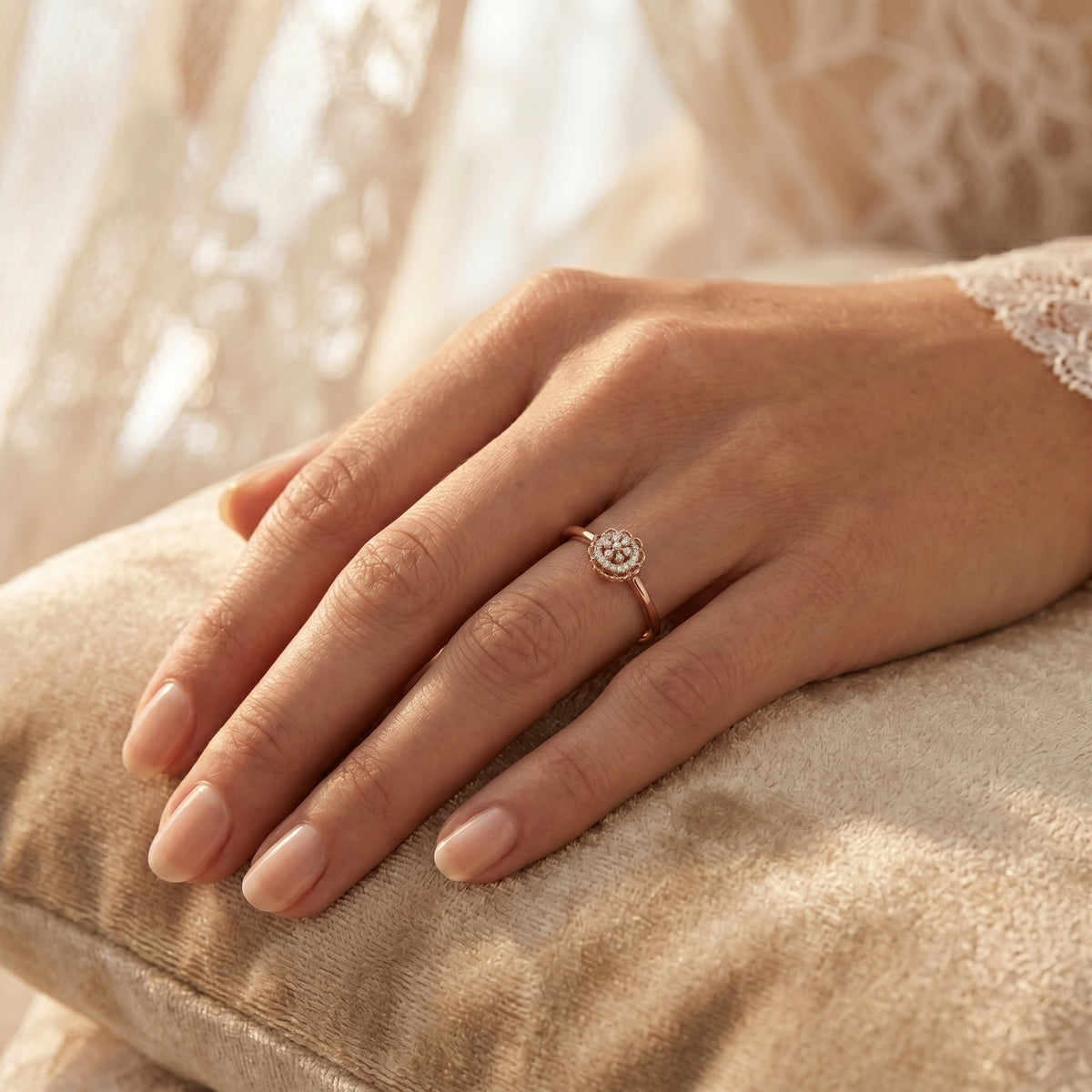 Lace Design Diamond Ring — lifestyle