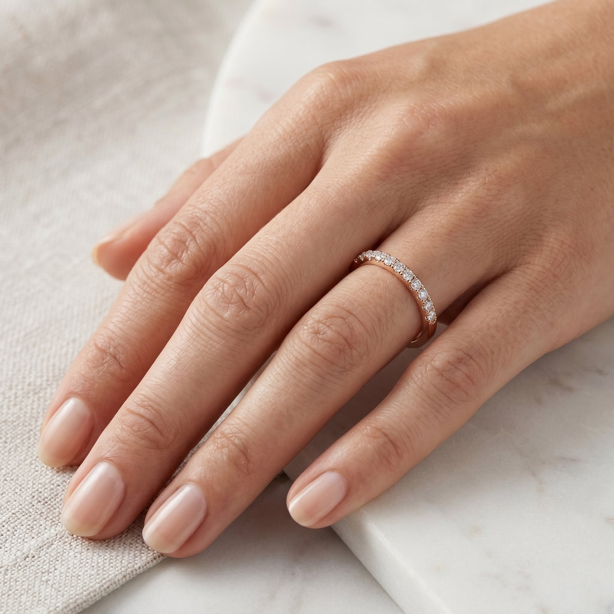 Topaz Vintage Diamond Engagement Ring — lifestyle