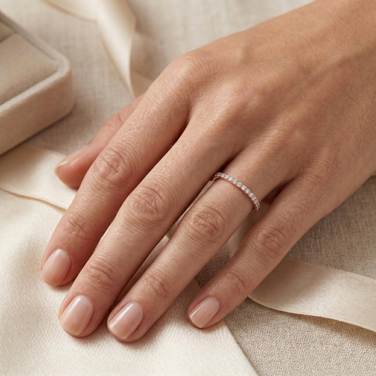 Resplendent Pave Diamond Engagement Ring — lifestyle
