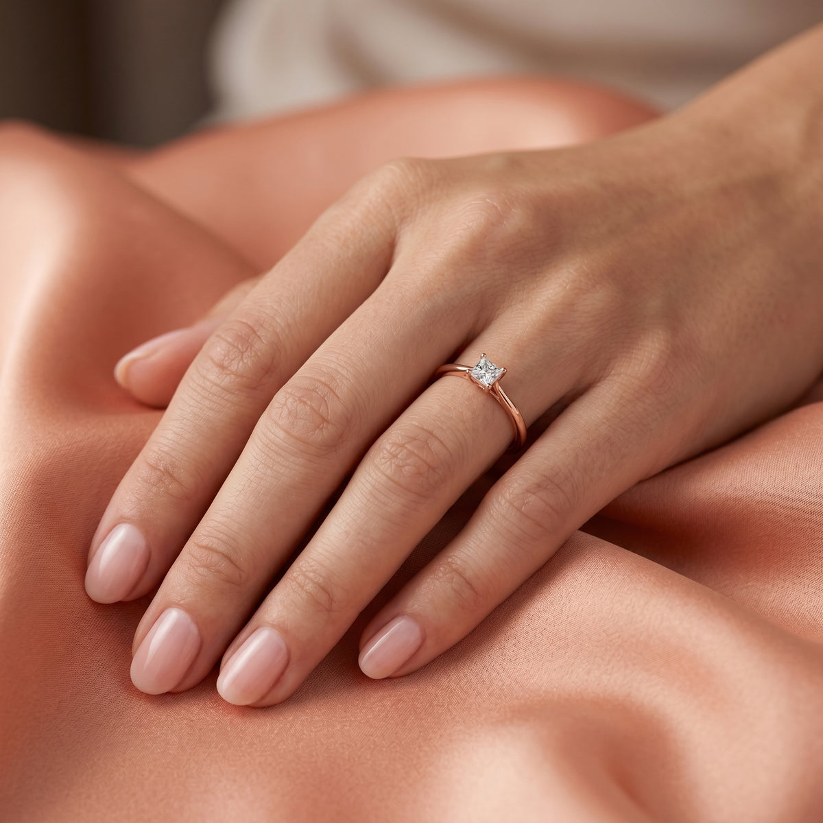 Princess Cut Solitaire Engagement Ring — lifestyle