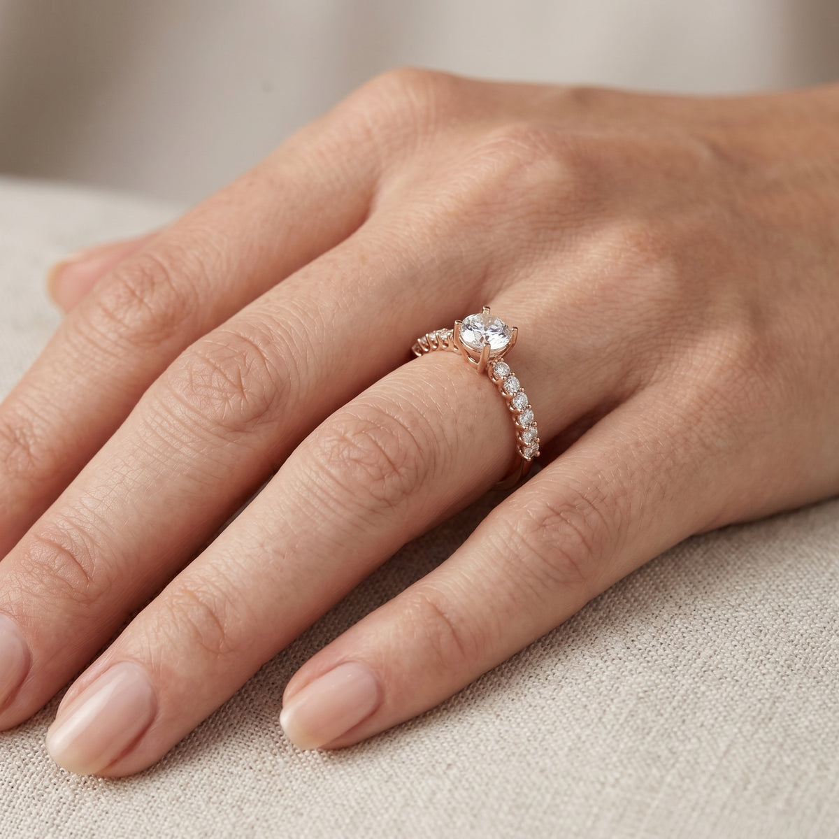 Ethereal Side Stone Diamond Engagement Ring — lifestyle
